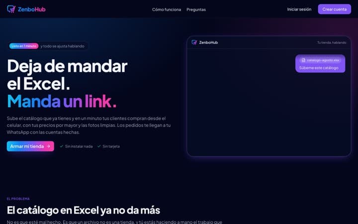 Pantalla de ZenboHub